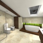 Łazienka z zielonym mchem