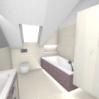 Nowoczesna łazienka z różową szklaną mozaiką Katowice