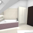 Nowoczesna łazienka z różową szklaną mozaiką Katowice