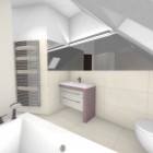 Nowoczesna łazienka z różową szklaną mozaiką Katowice