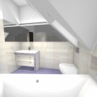 Nowoczesna łazienka z różową szklaną mozaiką Katowice