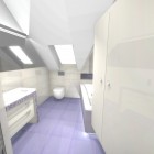 Nowoczesna łazienka z różową szklaną mozaiką Katowice