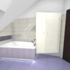 Nowoczesna łazienka z różową szklaną mozaiką Katowice