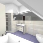 Nowoczesna łazienka z różową szklaną mozaiką Katowice