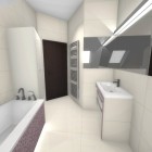 Nowoczesna łazienka z różową szklaną mozaiką Katowice