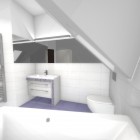 Nowoczesna łazienka z różową szklaną mozaiką Katowice