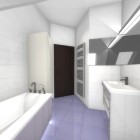 Nowoczesna łazienka z różową szklaną mozaiką Katowice