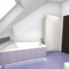 Nowoczesna łazienka z różową szklaną mozaiką Katowice