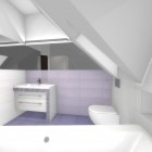 Nowoczesna łazienka z różową szklaną mozaiką Katowice