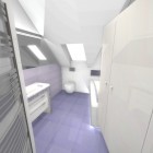 Nowoczesna łazienka z różową szklaną mozaiką Katowice