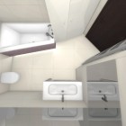 Nowoczesna łazienka z różową szklaną mozaiką Katowice