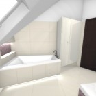 Nowoczesna łazienka z różową szklaną mozaiką Katowice