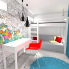 Pokój w modernistycznej stylistyce dla dziewczynki, Norwegia