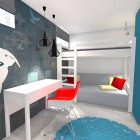 Pokój w modernistycznej stylistyce dla dziewczynki, Norwegia