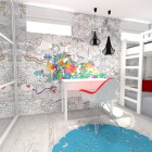 Pokój w modernistycznej stylistyce dla dziewczynki, Norwegia