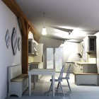 Stylizowana kuchnia na poddaszu Kamienica Mysłowice