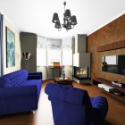 Stylizowane wnętrze z efektem rdzy i eleganckim granatem Katowice